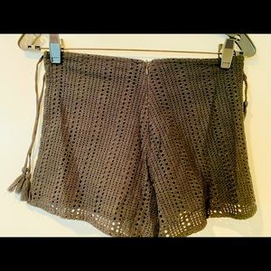 Black Zara Woven Crochet style shorts hotpants